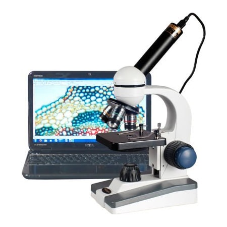 United Scope Llc. AmScope M150C-E5 40X-1000X LED Coarse & Fine Focus Science Student Microscope with 5MP USB Camera M150C-E5